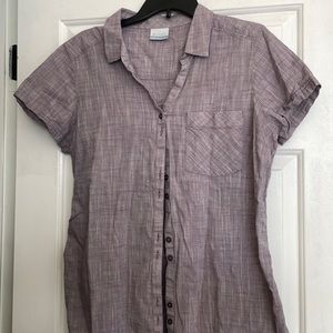 Purple Columbia button down short sleeve shirt